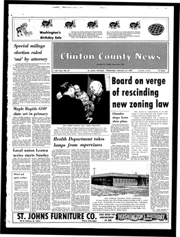 February 19, 1969 2 SECTIONS —34 PAGES 15 Cents for Another Year, Because There Is a Two-Year Time Period Necessary Between Elections on Arf Amendment