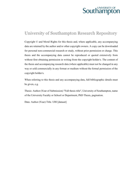 University of Southampton Research Repository