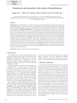 Variations in the Formation of the Trunks of Brachial Plexus