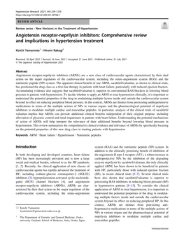 Angiotensin Receptor-Neprilysin Inhibitors: Comprehensive Review and Implications in Hypertension Treatment