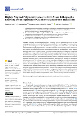 Highly Aligned Polymeric Nanowire Etch-Mask Lithography Enabling the Integration of Graphene Nanoribbon Transistors