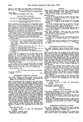 6762 the LONDON GAZETTE, 23RD MAY 1975 Relation to the Order, You May Within 6 Weeks from the SCHEDULE 23Rd May 1975, Apply to the High Court for This Purpose