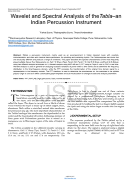 Wavelet and Spectral Analysis of Thetabla–An Indian Percussion Instrument