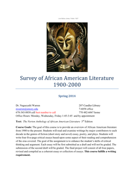 Survey of African American Literature 1900-2000