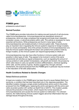 PSMB8 Gene Proteasome Subunit Beta 8