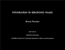 Introduction to Electronic Music