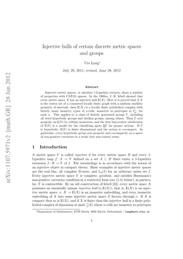 Injective Hulls of Certain Discrete Metric Spaces and Groups