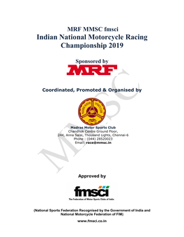 Indian National Motorcycle Racing Championship 2019