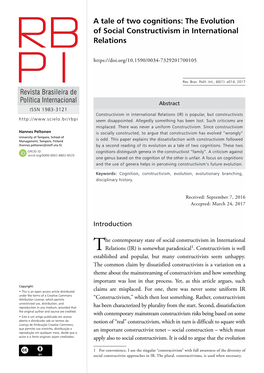 The Evolution of Social Constructivism in International Relations