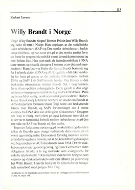 Willy Brandt I Norge*