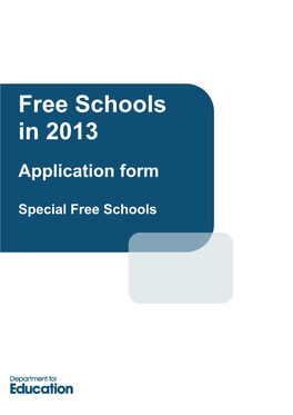 Free Schools in 2013