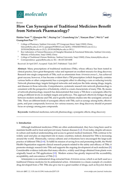 How Can Synergism of Traditional Medicines Benefit from Network