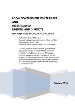 Local Government White Paper and Interrelated Regions and Districts