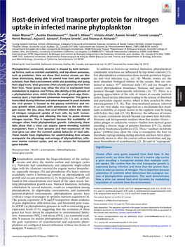 Host-Derived Viral Transporter Protein for Nitrogen Uptake in Infected