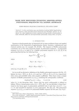 Some New Identities Involving Sheffer-Appell Polynomial Sequences Via Matrix Approach