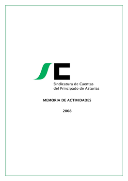 Memoria De Actividades 2008