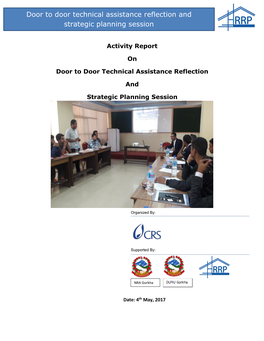 Door to Door Technical Assistance Reflection and Strategic Planning Session and Creating Platform to Develop Mutual Understanding