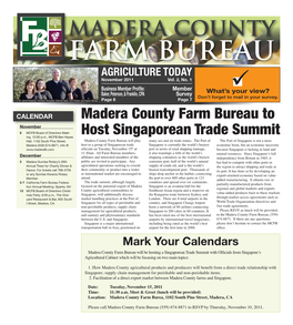 MADERA COUNTY FARM BUREAU AGRICULTURE TODAY November 2011 Vol