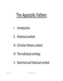 The Apostolic Fathers