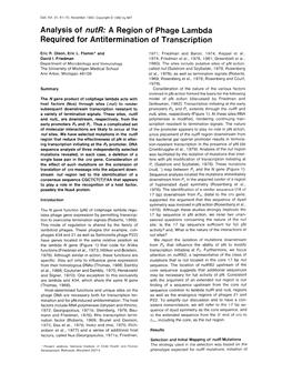 A Region of Phage Lambda Required for Antitermination of Transcription