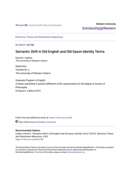 Semantic Shift in Old English and Old Saxon Identity Terms