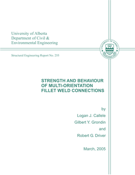 Strength and Behaviour of Multi-Orientation Fillet Weld Connections