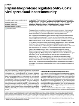 Papain-Like Protease Regulates SARS-Cov-2 Viral Spread and Innate Immunity