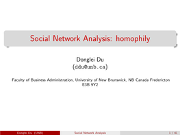Social Network Analysis: Homophily