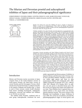 The Silurian and Devonian Proetid and Aulacopleurid Trilobites of Japan and Their Palaeogeographical Signiﬁcance