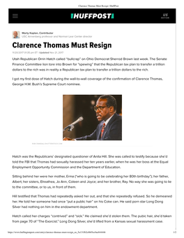 Clarence Thomas Must Resign | Huffpost