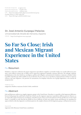 Irish and Mexican Migrant Experience in the United States