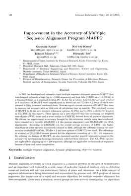 Improvement in the Accuracy of Multiple Sequence Alignment Program MAFFT