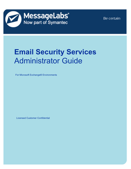 Messagelabs Email Security Services Administrator Guide