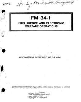 Fm 34-1 Intelligence and Electronic Warfare Operations