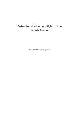 Defending the Human Right to Life in Latin America