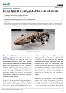 From a Fossil to a Robot…And All the Steps in Between 1 2 by Kamilo Melo | Scientist; John A