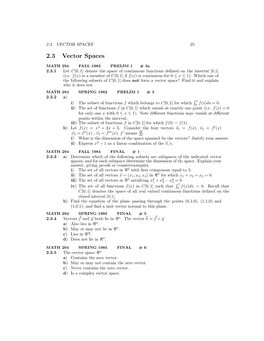 2.3 Vector Spaces