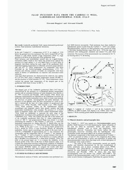 Inclusion Data from the Carboli Well, La Rd E Re Lo G