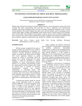 Studying Systems of Open Source Messaging