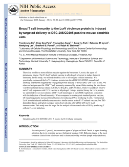 NIH Public Access Author Manuscript Eur J Immunol