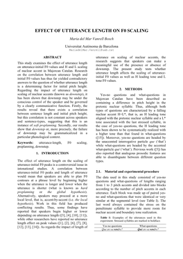 Effect of Utterance Length on F0 Scaling