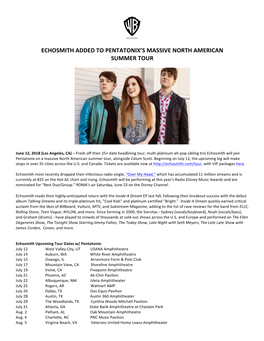 Echosmith Added to Pentatonix's Massive North American Summer Tour