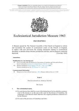 Ecclesiastical Jurisdiction Measure 1963