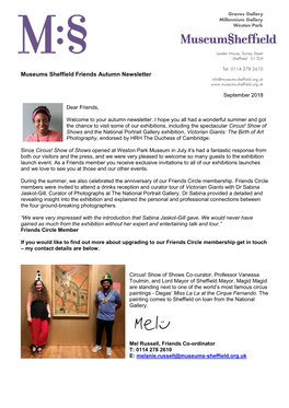 Museums Sheffield Friends Autumn Newsletter Graves Gallery