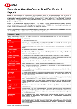 OTC Bond/Certificate of Deposit