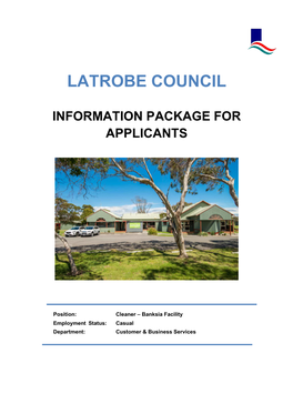 Latrobe Council POSITION DESCRIPTION