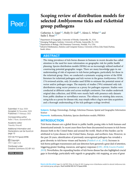 Scoping Review of Distribution Models for Selected Amblyomma Ticks and Rickettsial Group Pathogens