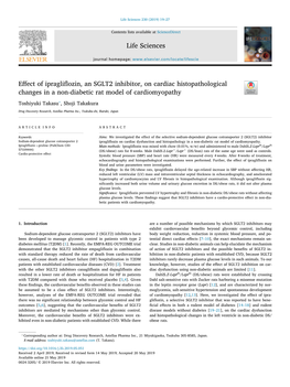 Effect of Ipragliflozin, an SGLT2 Inhibitor, on Cardiac Histopathological T Changes in a Non-Diabetic Rat Model of Cardiomyopathy ⁎ Toshiyuki Takasu , Shoji Takakura