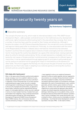 Human Security Twenty Years On