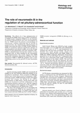 The Role of Neuromedin B in the Regulation of Rat Pituitary-Adrenocortical Function